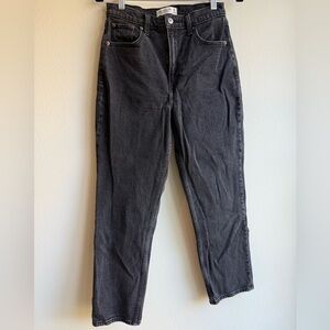 Abercrombie & Fitch Women's Curve Love Ankle Straight Ultra High Rise Jeans